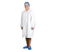Portwest Bata De Pp Para Visitas, Tamaño: M, Color: Blanco, D118WHRM