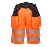 Portwest Bermudas De Alta Visibilidad Con Bolsillos De Pistolera Pw3, Tamaño: 32, Color: Naranja/Negro, PW343OBR32