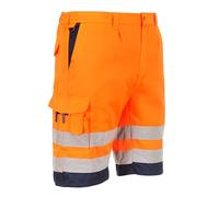 Portwest Bermudas De Alta Visibilidad De Polialgodón, Tamaño: M, Color: Naranja/Marino, E043ONRM