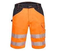 Portwest Bermudas De Alta Visibilidad Pw3, Tamaño: 38, Color: Naranja/Negro, PW348OBR38