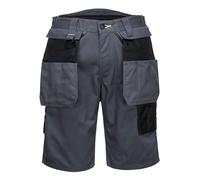 Portwest Bermudas De Trabajo Pw3 Holster, Tamaño: 34, Color: Gris/Negro, PW345ZBR34