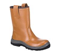Portwest Bota Steelite Rigger S1P Hro (Sin Forro), Tamaño: 44, Color: Canela, FW06TAR44