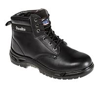 Portwest Bota Steelite S3, Tamaño: 44, Color: Negro, FW03BKR44