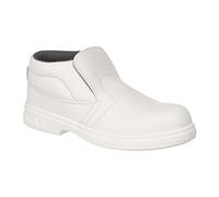 Portwest Bota Steelite Slip On S2, Tamaño: 34, Color: Blanco, FW83WHR34