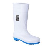 Portwest Bota Wellington Total Safety S5, Tamaño: 44, Color: Blanco, FW95WHR44