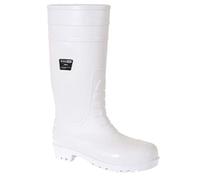Portwest Bota Wellinton Safety Food S4, Tamaño: 38, Color: Blanco, FW84WHR38