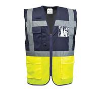 Portwest Chaleco Paris Executive, Tamaño: M, Color: Amarillo/Marino, C276YNRM