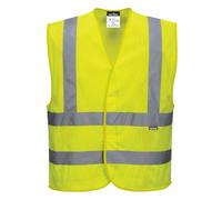 Portwest C370 Chaleco Meshair Refrescante Tejido de Malla Bandas y Tirantes | Amarillo, EN ISO 20471 Clase 2, Certificado CE, 4XL/5XL, Cierre Autoadherente, Lavable a Máquina, Poliéster, Reflectante