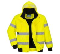 Portwest C467 Cazadora 3 en 1 2 Bolsillos Laterales con Cremallera Anilla D | Amarillo, 2XL, EN ISO 20471 Clase 3, UPF 40+, Manga Larga, Tejido Oxford 300D, Chaqueta Multi-Uso, Lavable a Máquina