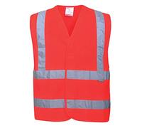 Portwest Chaleco Con Tirantes Y Dos Bandas, Tamaño: L/XL, Color: Rojo, C470RERL/XL