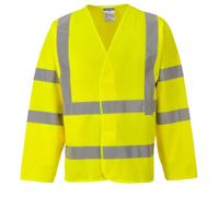 Portwest C473 Chaqueta con Tirantes y Dos Cierre Autoadherente Poliéster | Amarillo, S/M, EN ISO 20471 Clase 3, Certificado CE, Corte Estándar, Unisex, Ligero, 2 Bandas Reflectantes Alrededor, 2XL/3XL