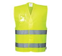 Portwest C475 Chaleco Poliéster Cierre Autoadherente Ligero Ferroviario | Amarillo, L/XL, EN ISO 20471 Clase 2, Certificado CE, Corte Estándar, Unisex, Tejido Exterior, Reflectante, Alta Visibilidad