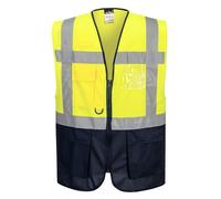 Portwest Chaleco Executive Warsaw, Tamaño: M, Color: Amarillo/Negro, C476YBRM