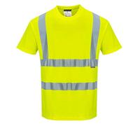 Portwest Camiseta Cotton Comfort De Manga Corta, Tamaño: S, Color: Amarillo, S170YERS