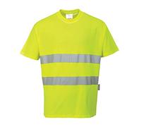 Portwest Camiseta Cotton Comfort, Tamaño: L, Color: Amarillo, S172YERL