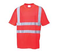 Portwest Camiseta De Alta Visibilidad, Tamaño: M, Color: Rojo, S478RERM