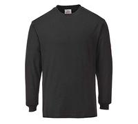 Portwest Camiseta De Manga Larga Ignífuga Y Antiestática, Tamaño: M, Color: Negro, FR11BKRM