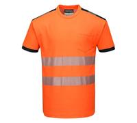 Portwest Camiseta M/C De Alta Visibilidad Pw3, Tamaño: XL, Color: Naranja/Negro, T181OBRXL