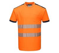Portwest Camiseta M/C De Alta Visibilidad Pw3, Tamaño: XXL, Color: Naranja/Negro, T181OBRXXL