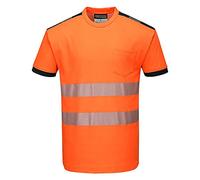 Portwest Camiseta M/C De Alta Visibilidad Pw3, Tamaño: XXXL, Color: Naranja/Negro, T181OBRXXXL