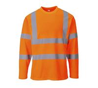 Portwest Camiseta Manga Larga De Alta Visibilidad, Tamaño: L, Color: Naranja, S278ORRL
