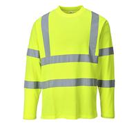 Portwest Camiseta Manga Larga De Alta Visibilidad, Tamaño: M, Color: Amarillo, S278YERM