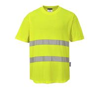 Hombre Alta Visibilidad Algodón Malla Insertar Camiseta 40+ Up Hidratante