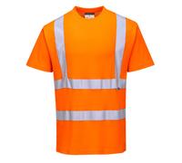 Portwest Camisetas Algodón Alta Visibilidad Manga Corta que Absorbe Humedad