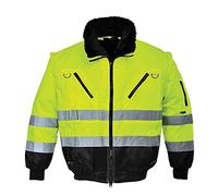 Portwest Cazadora 3 En 1 De Alta Visibilidad, Tamaño: L, Color: Amarillo/Negro, PJ50YBRL