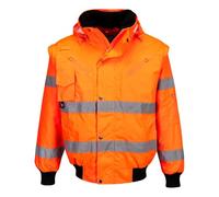 Portwest Cazadora 3 En 1 De Alta Visibilidad, Tamaño: XL, Color: Naranja, C467ORRXL