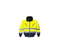 Portwest Cazadora 3 En 1 De Alta Visibilidad, Tamaño: XXXL, Color: Amarillo/Marino, PJ50YNRXXXL