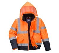 Portwest Cazadora Bicolor De Alta Visibilidad, Tamaño: L, Color: Naranja/Marino, S266ONRL