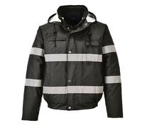 Portwest Cazadora Bomber Iona Lite, Tamaño: M, Color: Negro, S434BKRM