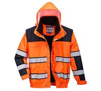 Portwest Cazadora Classic De Alta Visibilidad, Tamaño: 4XL, Color: Naranja/Negro, C466OBR4XL
