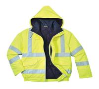Portwest Cazadora De Alta Visibilidad, Ignífuga Y Antiestática Bizflame Rain, Tamaño: M, Color: Amarillo, S773YERM