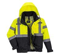 Portwest Cazadora De Alta Visibilidad Premium 3 En 1, Tamaño: XL, Color: Amarillo/Negro, S365YBRXL