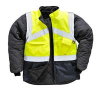 Portwest Chaleco Bicolor De Alta Visibilidad - Reversible, Tamaño: XS, Color: Amarillo/Marino, S769YNRXS