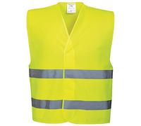 Portwest Chaleco Con Dos Bandas, Tamaño: 4X/5X, Color: Amarillo, C474YER4X/5X