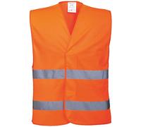Portwest Chaleco Con Dos Bandas, Tamaño: S/M, Color: Naranja, C474ORRS/M