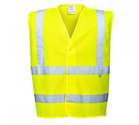 Portwest Chaleco De Alta Visibilidad Antiéstático - Resistente A La Llama, Tamaño: 4X/5X, Color: Amarillo, FR71YER4X/5X