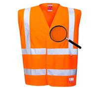 Portwest Chaleco de alta visibilidad FR71ORRL/XL – Antiéstático resistente a la llama, Naranja L/XL