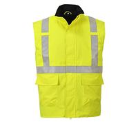 Portwest Chaleco De Calor De Alta Visibilidad, Ignífugo Y Antiestático Bizflame Rain, Tamaño: L, Color: Amarillo, S776YERL