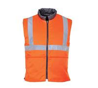 Portwest Chaleco De Calor De Alta Visibilidad Reversible, Ris, Tamaño: XXXL, Color: Naranja, RT44ORRXXXL