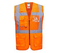 Portwest Chaleco De Malla Executive Madrid, Tamaño: XL, Color: Naranja, C496ORRXL