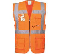 Portwest Chaleco Executive Berlin, Tamaño: 4XL, Color: Naranja, S476ORR4XL
