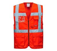 Portwest Chaleco Executive Berlin, Tamaño: XL, Color: Rojo, S476RERXL