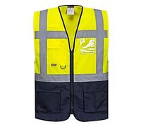 Portwest Chaleco Executive Warsaw, Tamaño: L, Color: Amarillo/Marino, C476YNRL