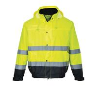 Portwest chaleco hi-vis bombardero (s463/s226) s463 (amarillo), s266 (amarillo/n