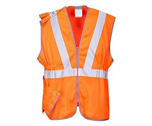 Portwest Chaleco Largo De Alta Visibilidad Ris, Tamaño: XL, Color: Naranja, RT20ORRXL