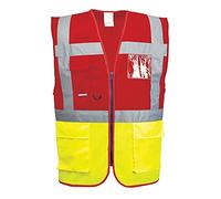 Portwest Chaleco Paris Executive, Tamaño: S, Color: Amarillo/Rojo, C276YRES